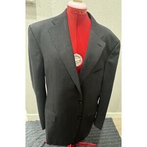 Canali Jacket Men US 48L EU‎ 58L Charcoal Gray Blazer Wool Coat Italy